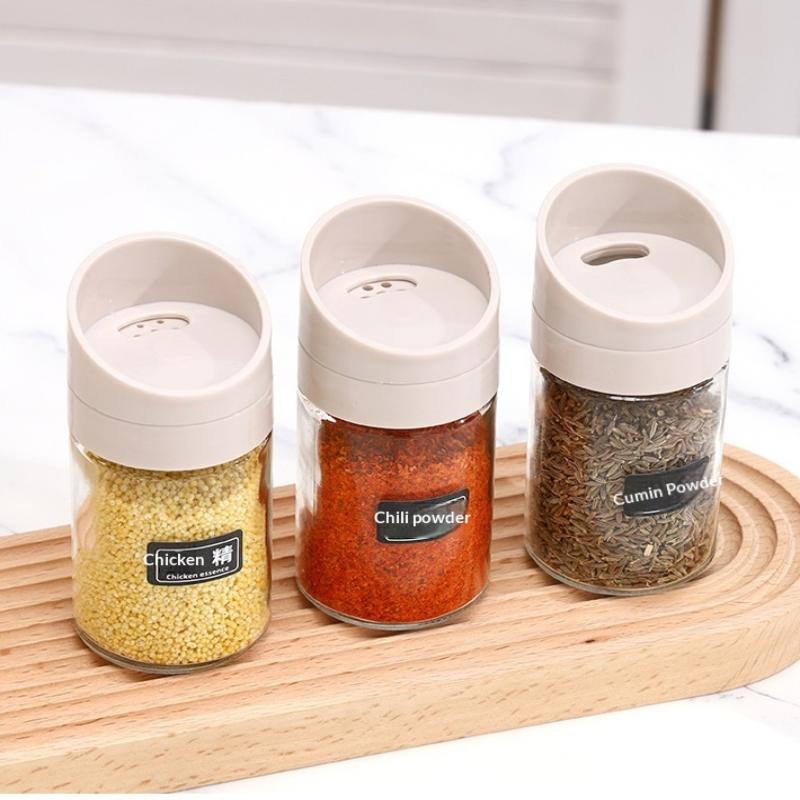 1/4 Stück Küchen-Salzflasche Kunststoff Versiegelt Feuchtigkeitsdicht Gewürzdose Outdoor Mehrzweck-Gewürzdose Drehbarer Deckel
