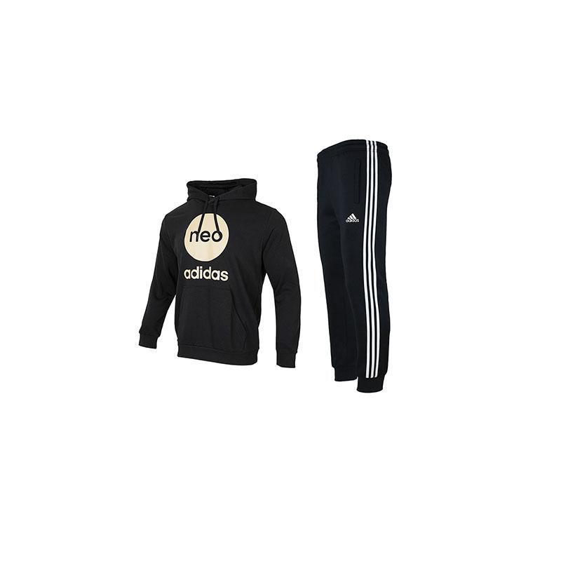 

Adidas Fitted Hooded Comfortable Long Sleeve Elastic Waist Mid Rise Pants Casual Sports Set Unisex sets HM2012+TR30P1R-BW XL