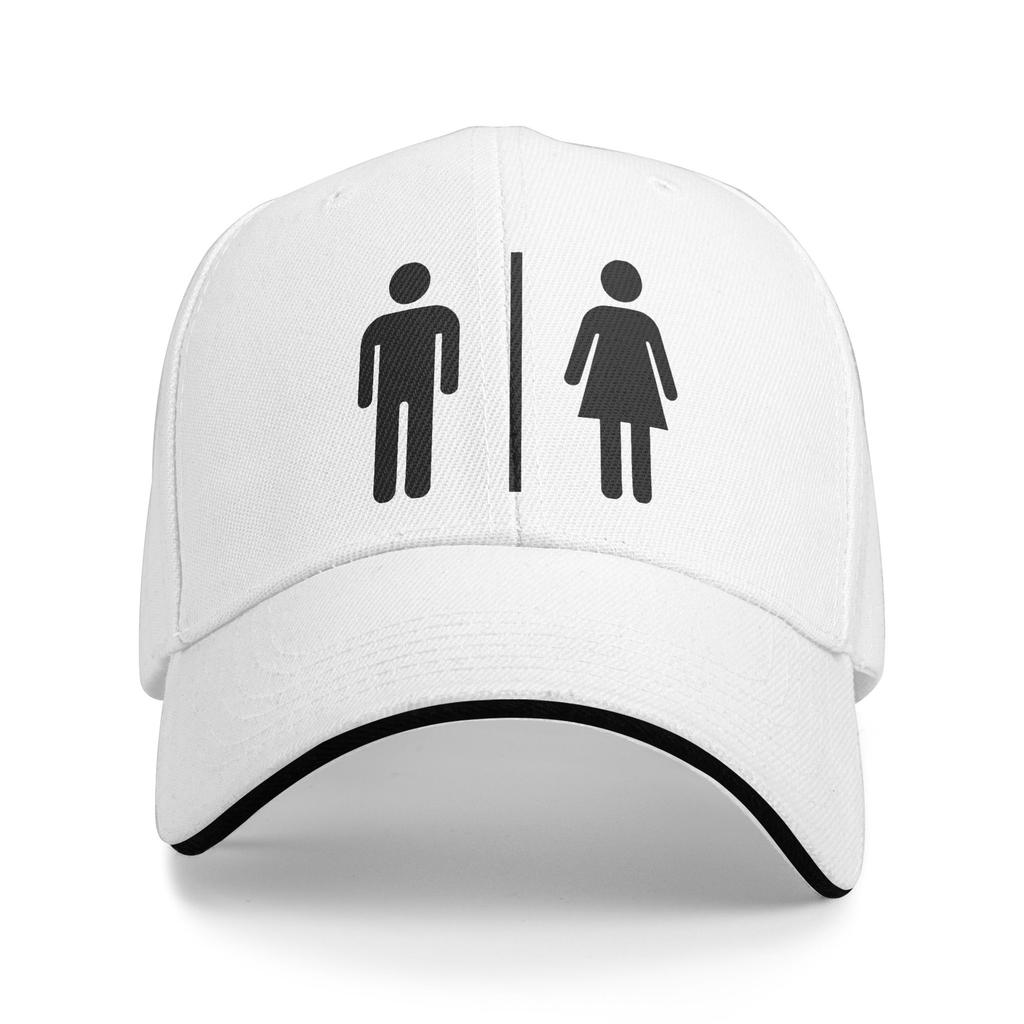 People Restroom Sign Baseball Cap Casual Sandwich Caps Unisex Adjustable Sun Cap Running Golf