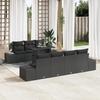 VidaXL 8-Piece Garden Sofa Set with Cushions Black Poly Rattan 3357866
