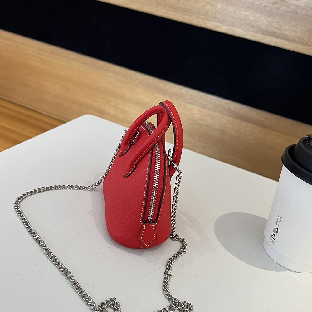 2025 Super Mini Women Crossbody Bags Genuine Leather Handbag Small Chains Shoulder Bag For Ladies First Layer Of Cowhide Shell Bag
