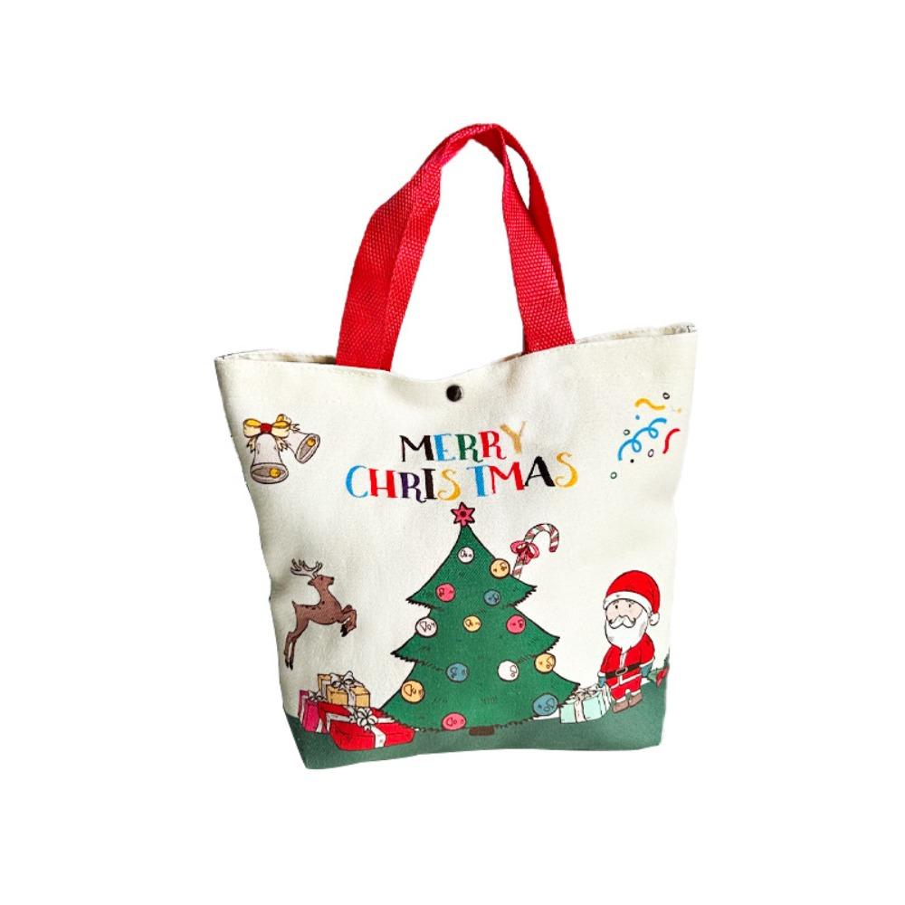 3pcs Canvas Christmas Gift Bag Cartoon Merry Christmas Decor  Merry Christmas Decor