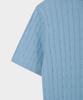 BROOKS BROTHERS Cotton Cable Crew Neck Short Sleeve Sweater (Blue) (Bbwrmog203)