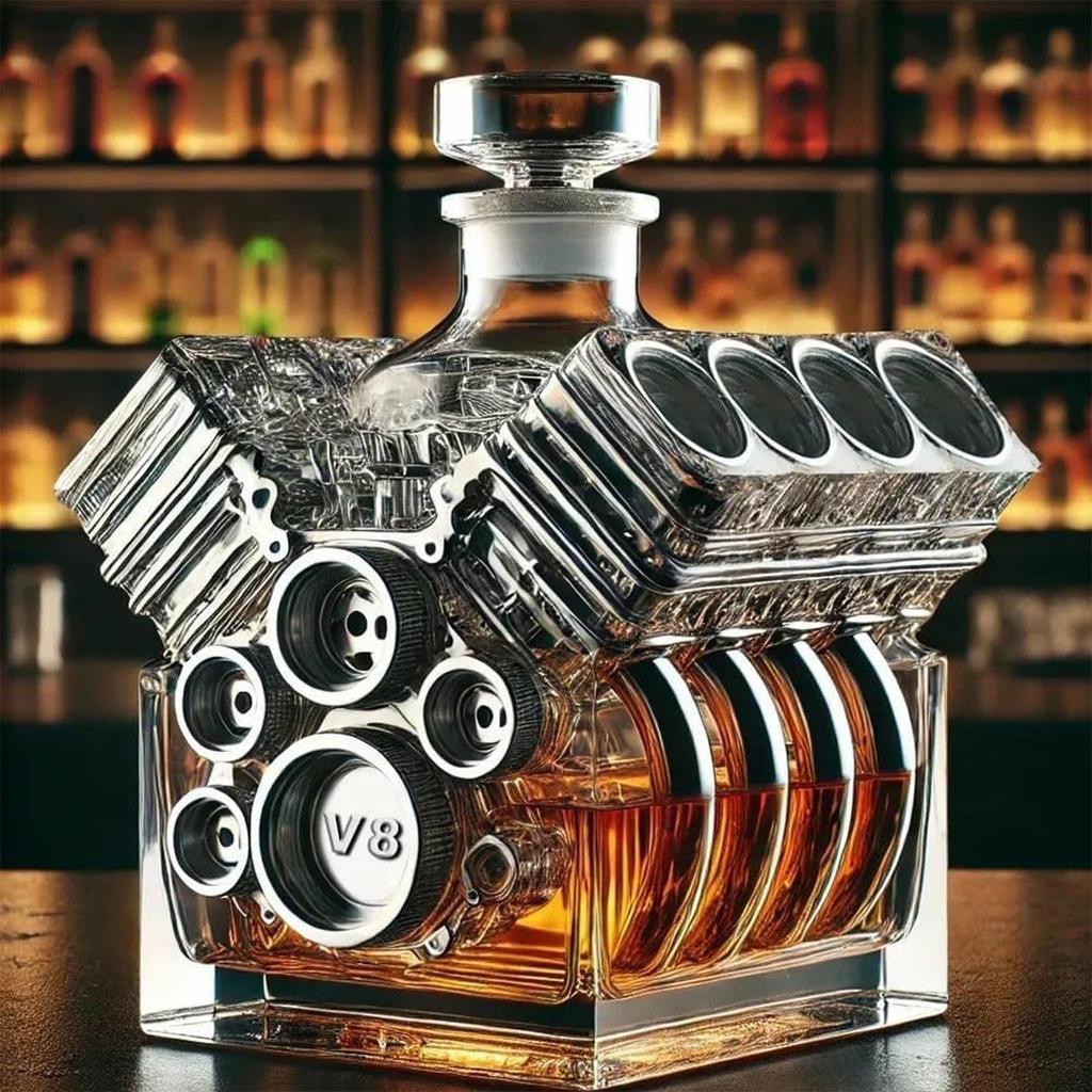 Whiskey Decanter V8 Engines Shape Alcohol Decanter Bottle Home Bar Decoration for Valentine's Day Tequila Bourbon Brandy Wedding