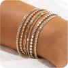 Bohemian Minimalist Women's Hand Jewelry Set: 6 Multi-layer Simple Bracelets