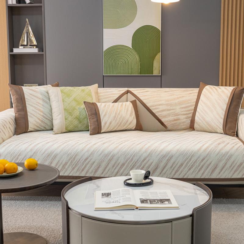 Colored Plaid Sofa Cushion Chenille Four Seasons Universal Sofa Cover Cover Non-Slip Cover Cloth Cushion