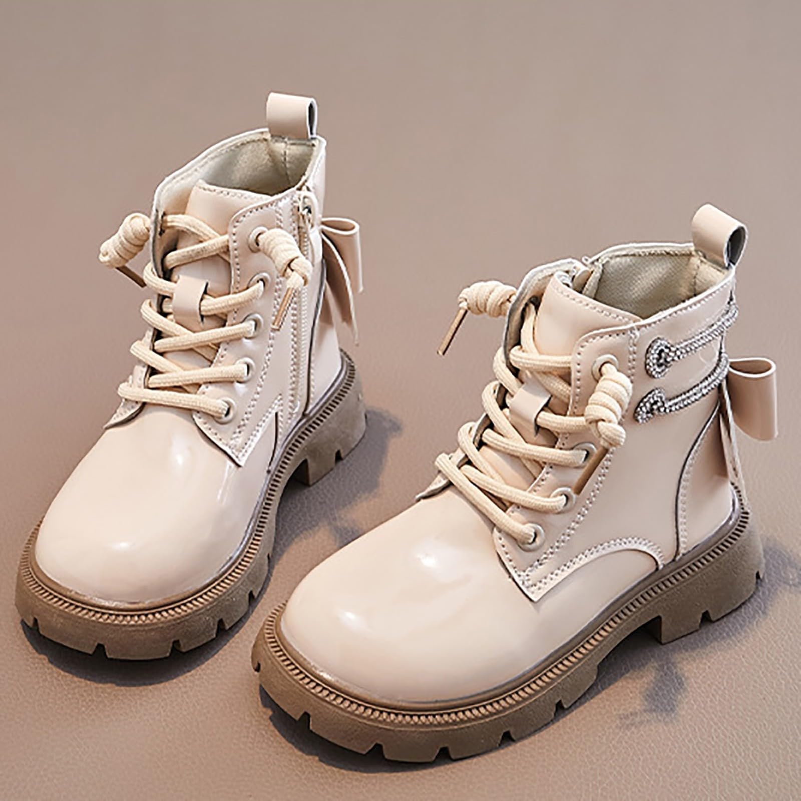 

Children s Boots, Single Boots, British Side Zipper, Soft Soled Leather Shoes, Short Boots 26 бежевий