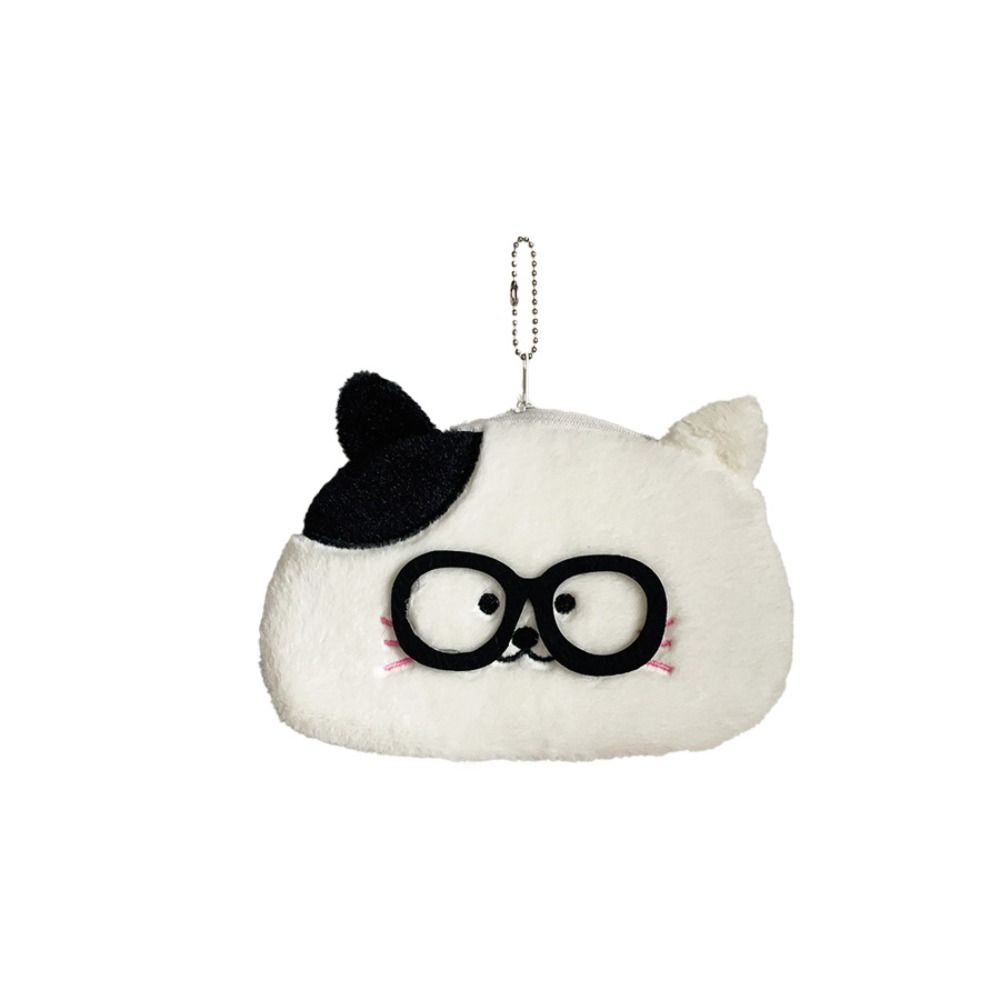 New Glasses Kitten Pencil Case Cartoon Puppy Stationery Box Large Capacity Coin Purse
