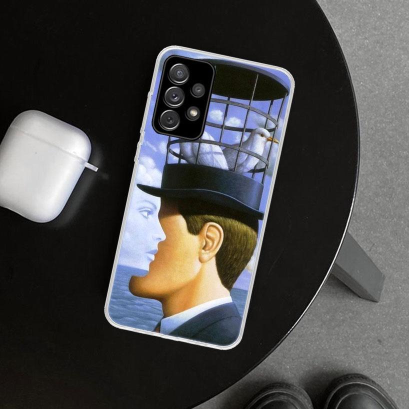 Rene Magritte Art Phone Case Cover for Samsung Galaxy A12 A22 A32 A52 A72 A02S A51 A50S A31 A20S A10S Note 20 Ultra 10 Plus Gala