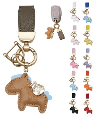 Pferd Schlüsselanhänger Leder das bringt gute Tasche Anhänger Niedlich Goldene Geldbörse Niedlich Stilvoll Dekoration Pferd Design Anhänger Smart Key Schlüsselanhänger Zubehör Auto