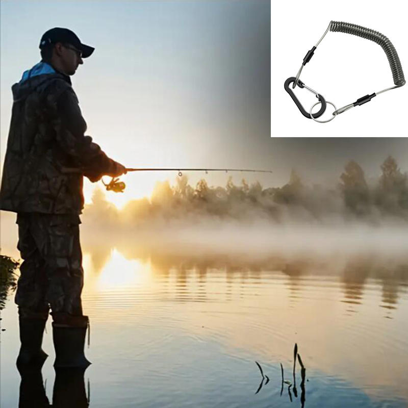 Fishing Missed Rope Anti-lost Spiral Spring Lure Pliers Lanyard Wire Spring Rope Prevent Rod Drop Lose Tool Durable Lanyard