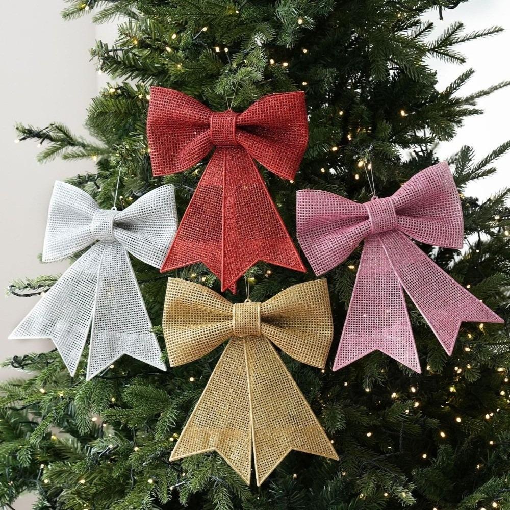 Plastic Christmas Bow Ornament Bow Shaped Holiday Bow Decoration Window Display