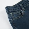 Y2K Gül İşlemeli Düşük Bel Mikro İspanyol Paça Kot Pantolon - Dar Kesim Günlük Pantolon