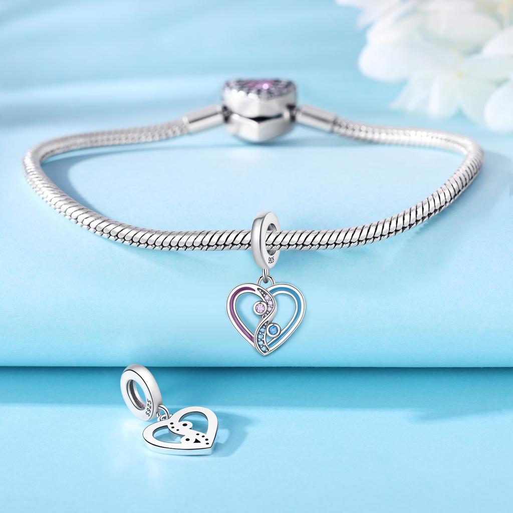 Beads Copper Charms Original Love Heart Hollow Pendant Beads Fit Bracelet Jewelry Diy Women Fine Gift Accessory