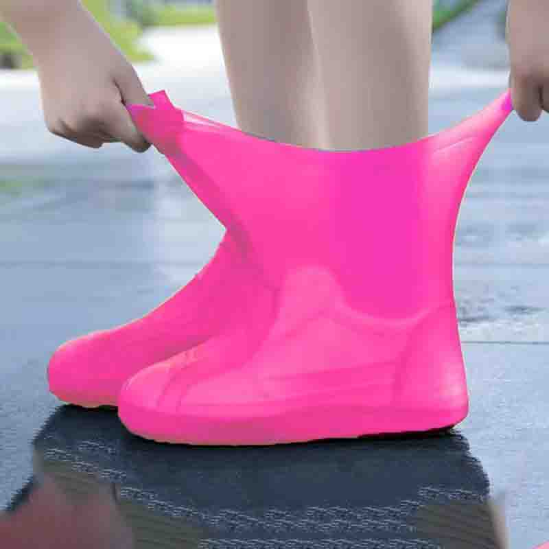 

Резиновые латексные чехлы для обуви от дождя, многоразовые, утолщенные, сапоги от дождя – противоскользящие, портативные для походов на открытом воздухе и путешествий L (41-47) розовый
