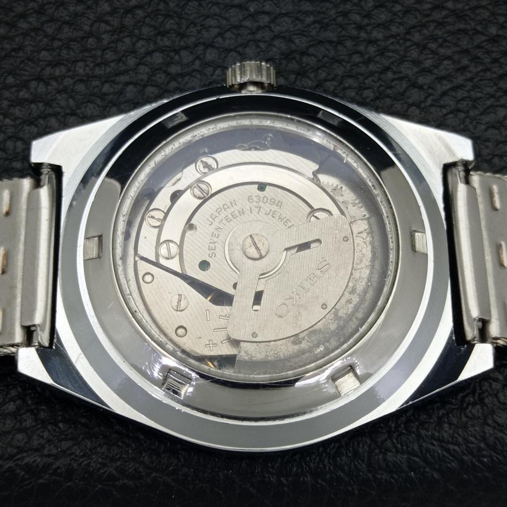 VINTAGE REFURBISHED SEIKO 5 AUTOMATIC 6309A JAPAN MENS BLACK WATCH a440903-4 Sk-a440903