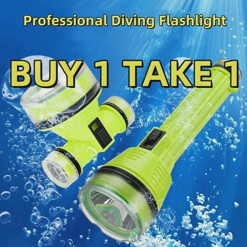 Ultra-Bright LED Waterproof Diving Headlamp – High-Power Outdoor Underwater Flashlight