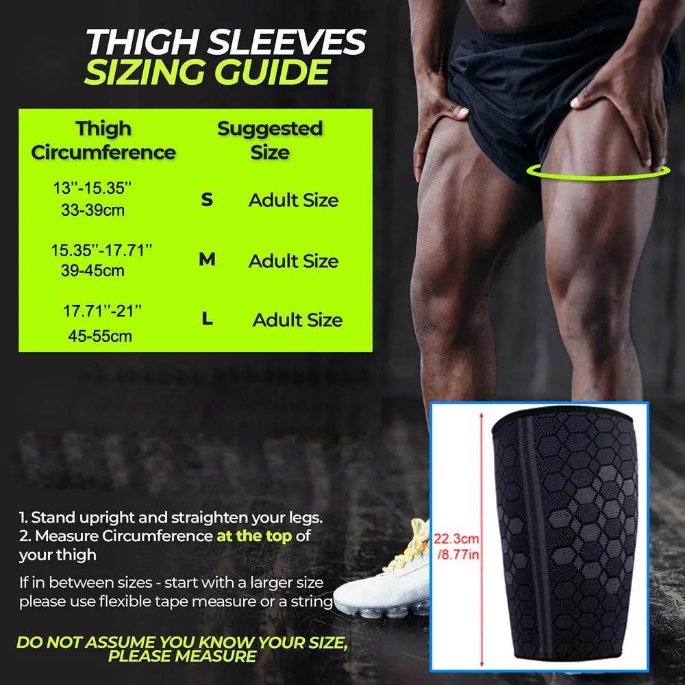 Rękawy uciskowe na uda, wspierające mięśnie czworogłowe i ścięgna podkolanowe, sportowe rękawy na górną część nóg dla mężczyzn i kobiet, oddychające, elastyczne, antypoślizgowe