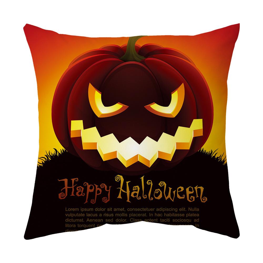 Halloween Cartoon Backrest Sofa Pillow Case Pillow Case Decoration Peach Skin Pillow Cushion Nordic Living Room