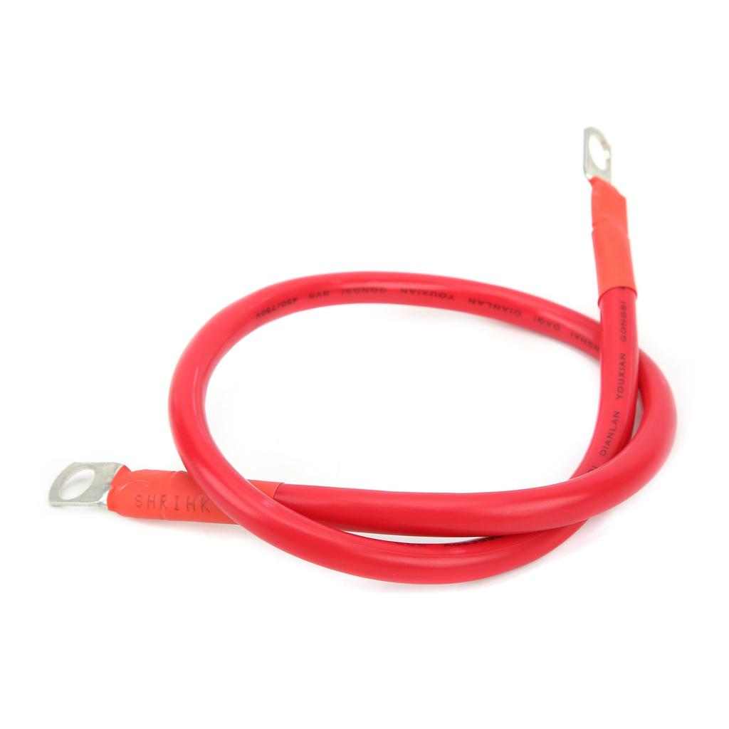 23.6in Ground Wire 4AWG 25mm2 150A High Toughness Earth Cable for Battery Inverter Fuse HolderRed