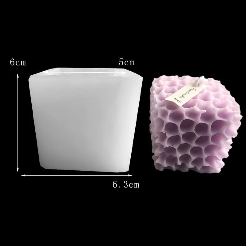 3D DIY Geometric Chocolate Mousse Honeycomb Silicone Candle Mold Soap Resin Mold Home Decor