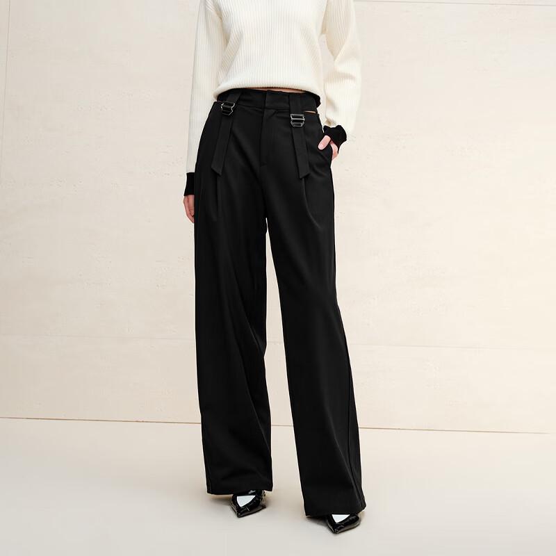 Sweet Basil Women's High-Waist Straight-Leg Casual Pants