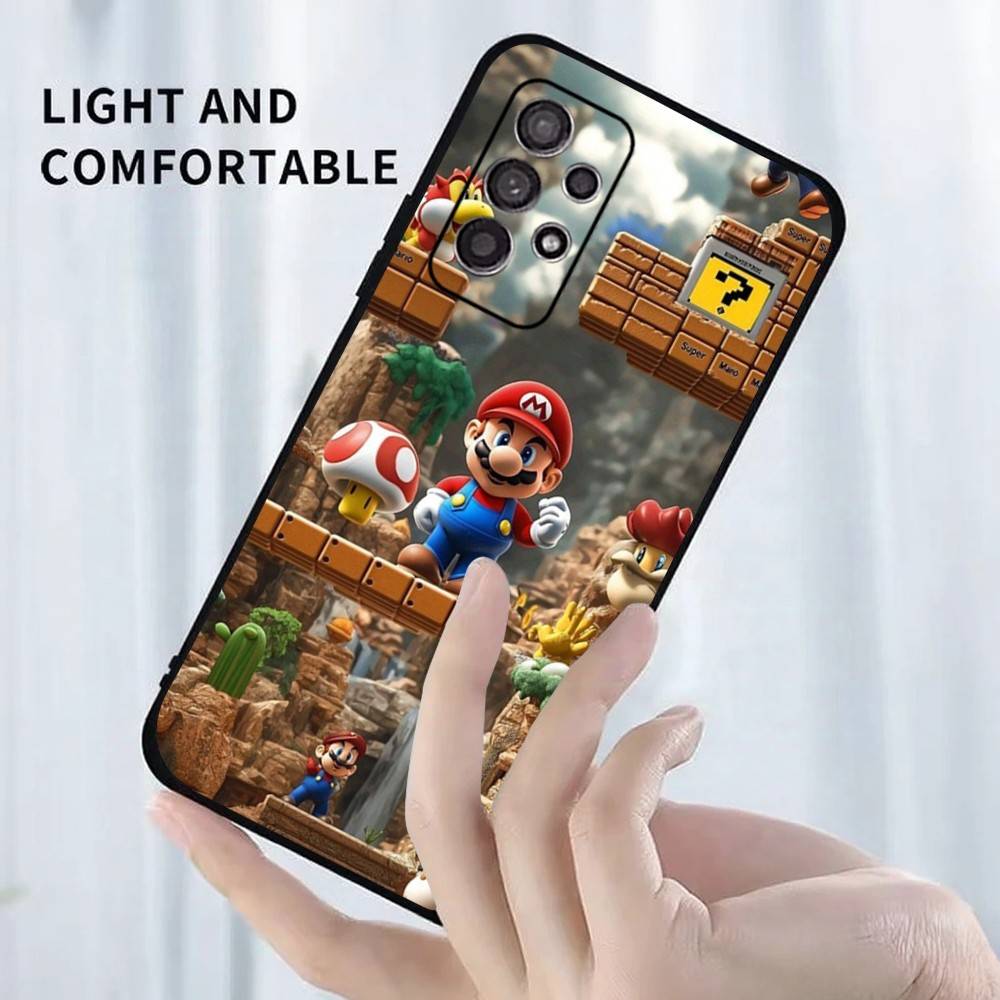 Anime Super M-MarioS Bros Phone Case For Samsung S25,S24,S23,S22,S21,S20,S10,Ultra,Plus,Lite,FE,Soft Silicone Black Cover