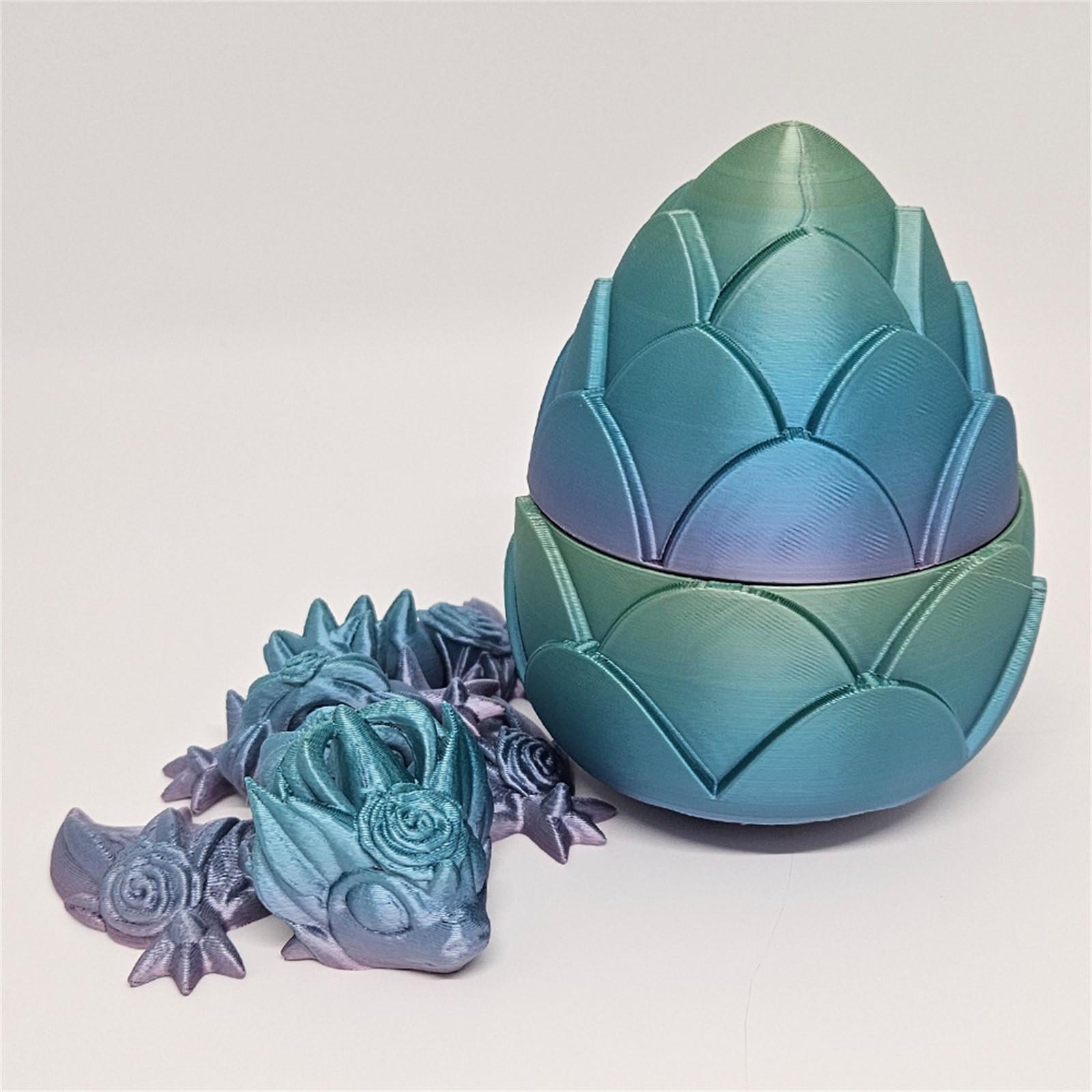 

3D-печатный розовый дракон - шарнирное яйцо хрустального дракона One Size