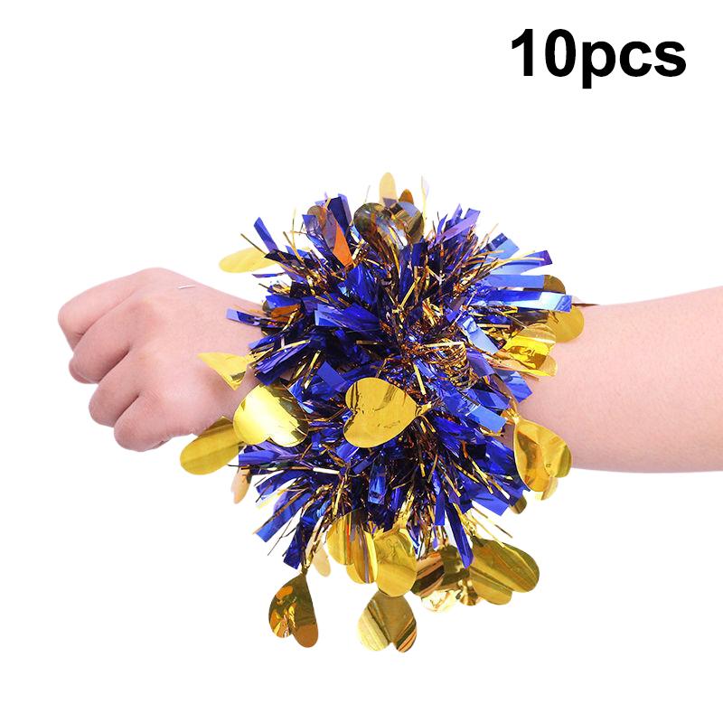 10 Stück Buntes Lametta Armband Elastisches Band Erwachsene Kinder Universal Tanzaufführung Requisite Cheerleading Team Lametta Armband