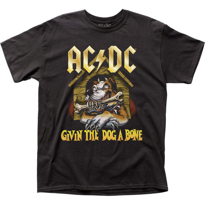 Vintage ACDC Givin The Dog A Bone Graphic Design Black  AHN02186 Unisex T-Shirt M