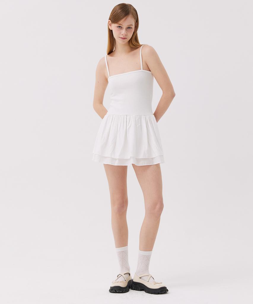 AWESOME STUDIO Layered Frill Sleeveless Dress Black
