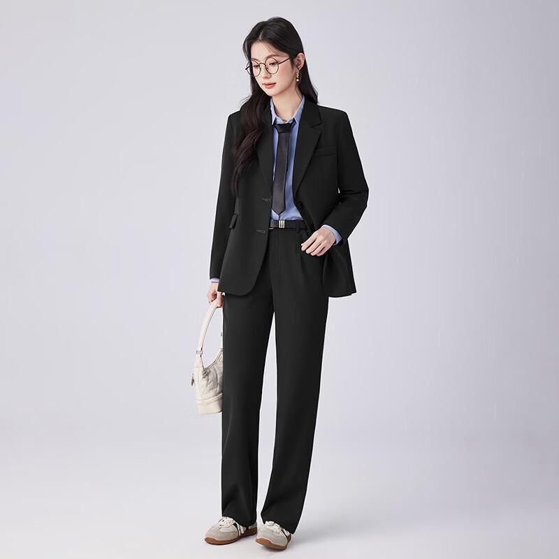 Women's Double-Breasted Loose Fit Professional Suit Set