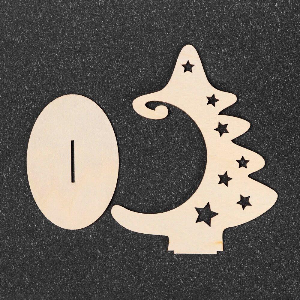 1/3/5/10PCS Christmas DIY Wooden Pendant Desktop Ornament Christmas Home Decorations Wood Craft Moon Star Xmas Decorations Gift