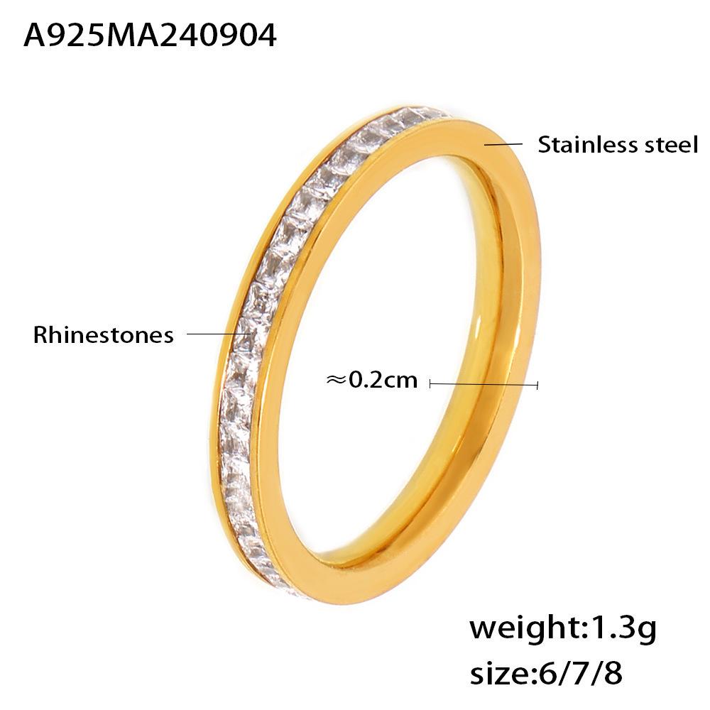 Anillo de Diamante Elegante y Sencillo para Apilar para Mujer