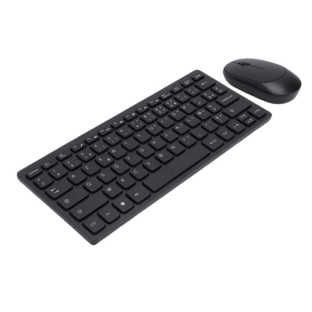 French Keyboard 2.4GHz Wireless Keyboard and Mouse 78 Key Slim Portable Wireless Keyboard for PC Laptop