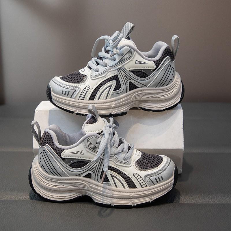 Kids Casual Sneakers Boys Girls Non-Slip Rubber Sole Toddler To Teenage Athletic Shoes Soft Synthetic Leather With Hook