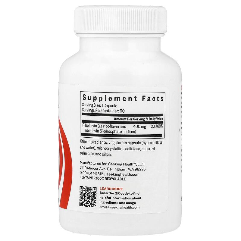 Riboflavin, 400 mg, 60 Capsules
