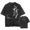 Harajuku Vintage Tričko Streetwear Japonské Anime Grafický Potisk Prané Krátký Rukáv Oversized Tričko Pánské Ležérní Trička Top Unisex