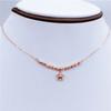 Purple Gold Pentagram Necklace, Shiny Rose Gold-Plated Color Gold Temperament Fashion Bead Necklace