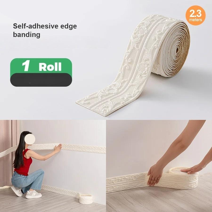 

1roll Ceiling Decoration Strip Wall Sticker Waterproof Antifouling Self-Adhesive Top Corner Line Floor Stitching Ceiling Basebo