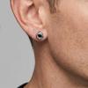 Fashion Black Zircon Geometric Stud Earrings for Men, Waterproof Hypoallergenic Stainless Steel Small Earrings, Hip Hop Jewelry