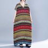 The Real Order Is In Stock and The New Bohemian Ethnic Style Printed Cotton and Silk Loose Robe Dress In Summer.