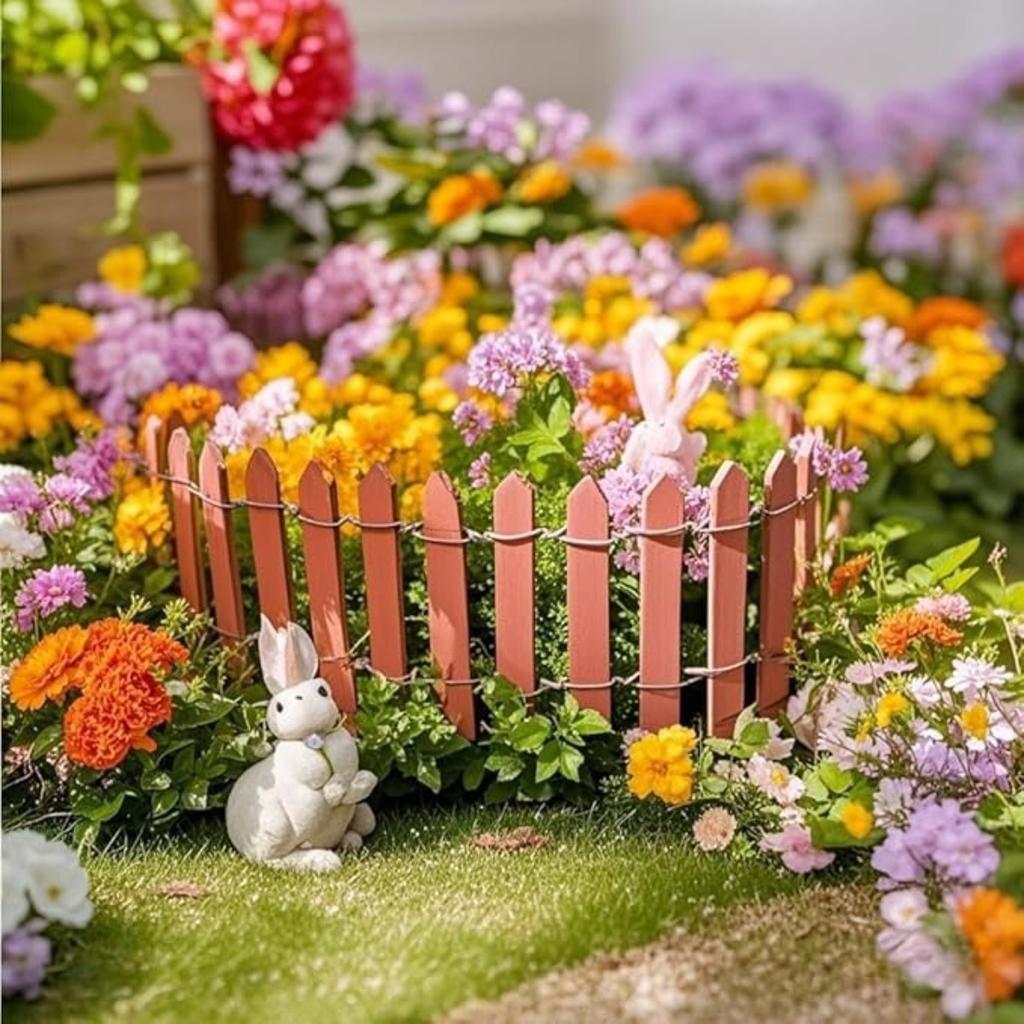 Miniaturní vílí zahradní plot Doplňky do zahrady víla Venkovní dřevěný laťkový plot DIY dekorace do květináče DIY dekorace dřevěný laťkový plot Domeček pro panenky
