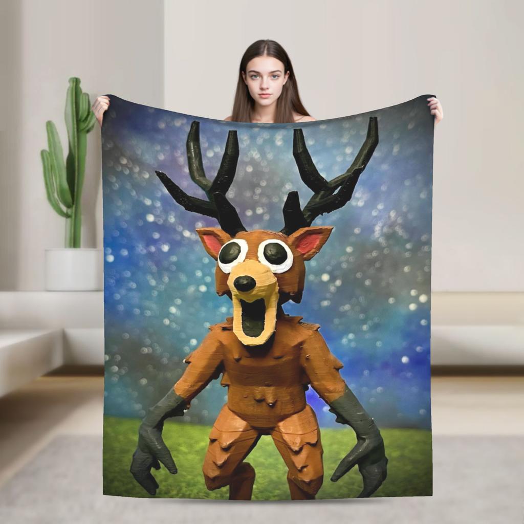 99 Nächte im Wald Das Reh Flanell-Kuscheldecke Mode-Decke Horror-Spiel Bettwäsche Gestrickte Mode-Decke Outdoor Leicht Multi-Funktion