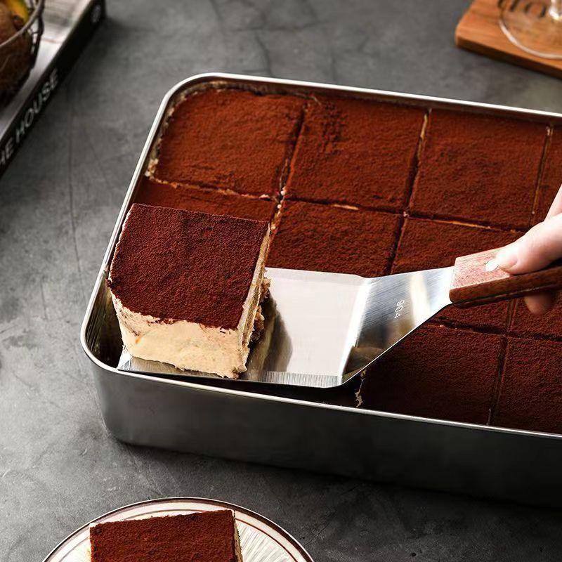 Stainless Steel Cake Spatula With Wooden Handle Cheese Shove Pizza Shovel Spatula For Cake Pizaa Baking Spatula Baking Tools