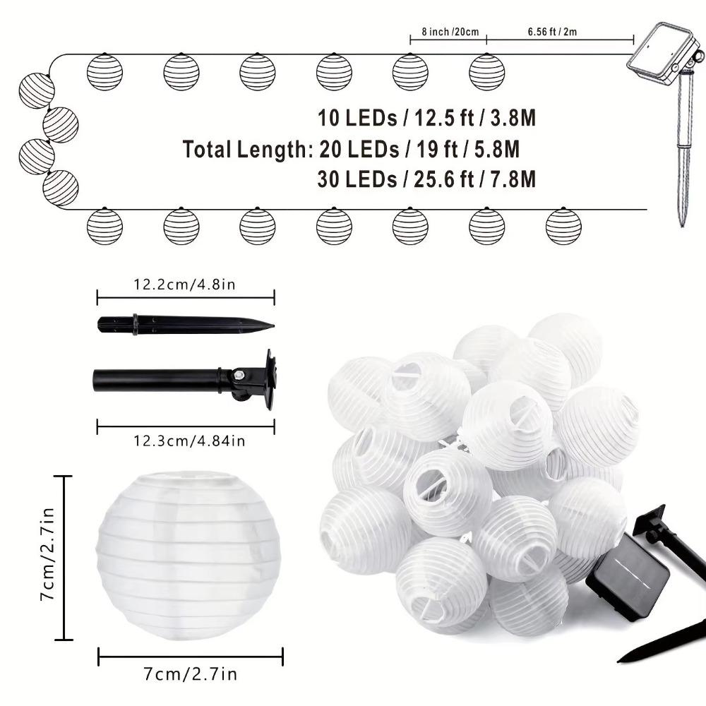 Outdoor LED Solar Lantern Colourful Garland Fairy Lights String Lights Waterproof Solar Powered Garden Decorative Light