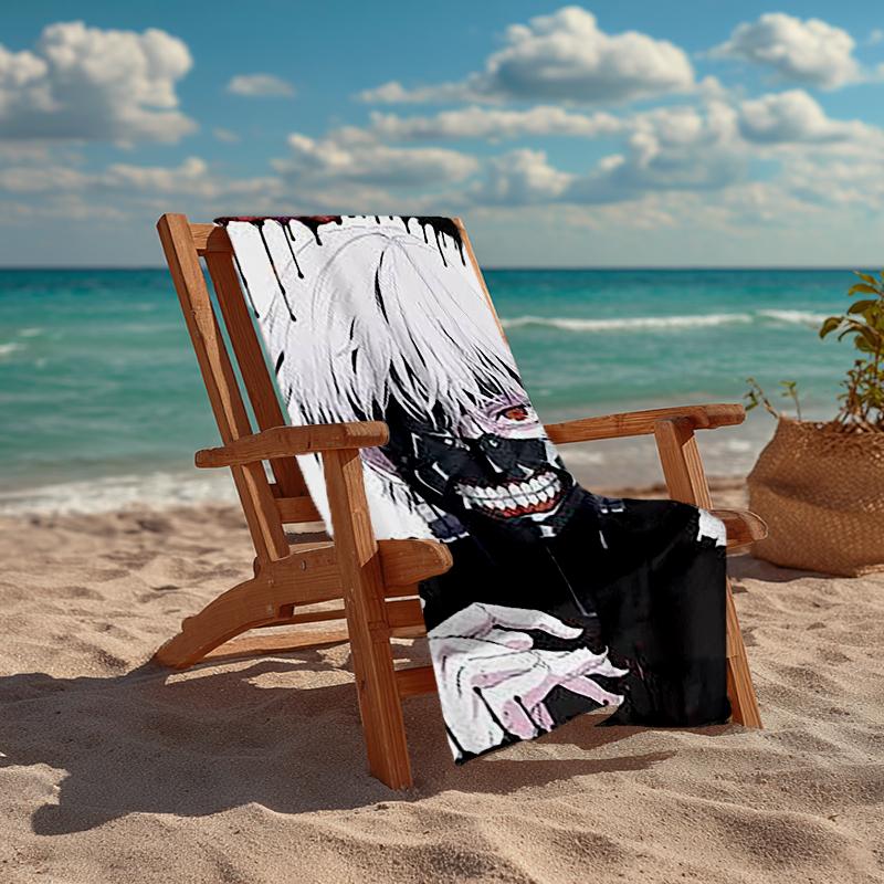 Ultra-Soft Beach Towel with Tokyo Ghoul Theme,Ideal for Pool - Camping, Diving - Perfect Travel Essential, Vibrant Beach Towel.