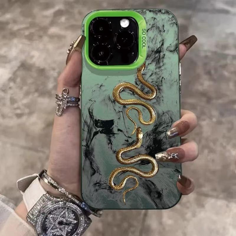 Ink Golden Snake Apple 15Promax Mobile Phone Case iPhone16Pro Premium 14Pro New 17 Personalized Case