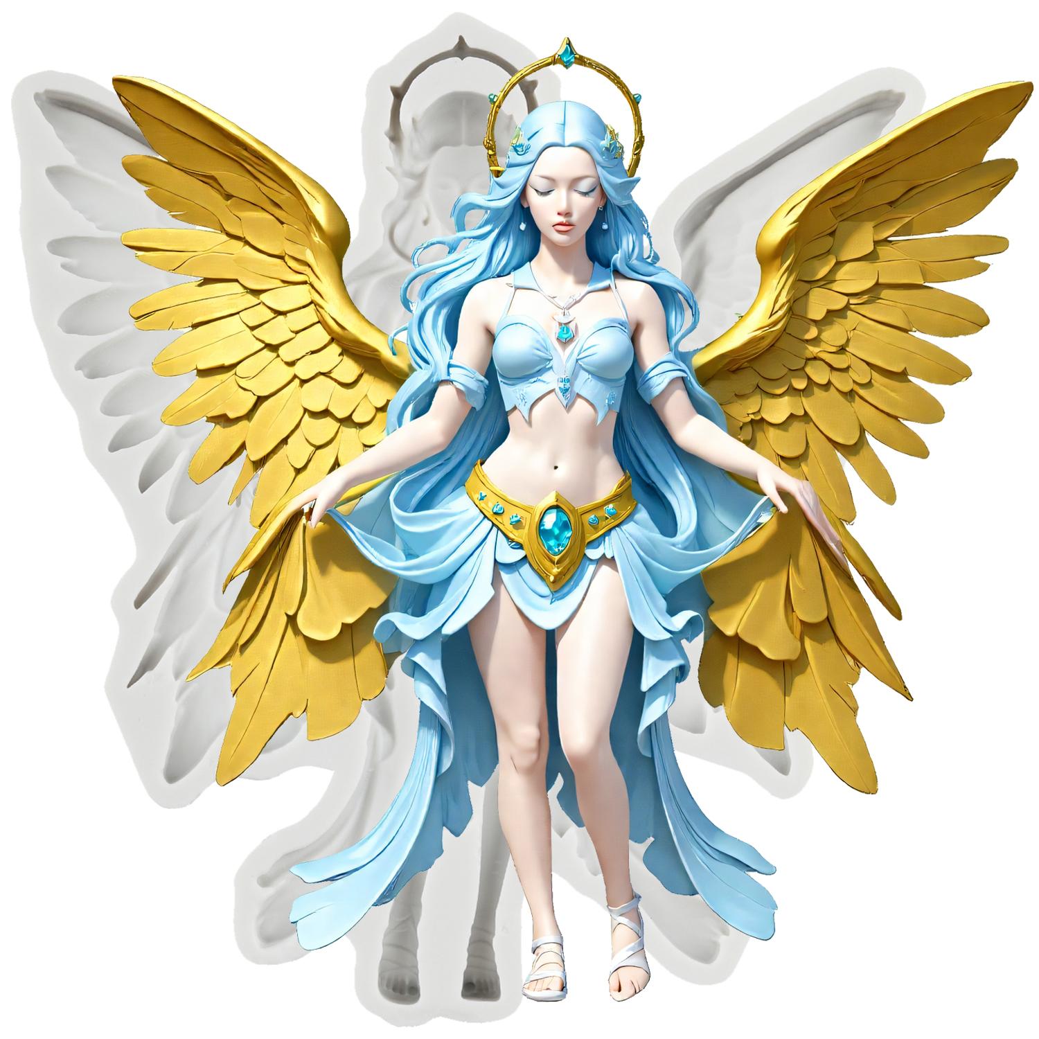 

Angel Silicone Mold Angel Fondant Molds Cake Decorating Tools Cupcake Topper Candy Sugar Craft Gum Paste Polymer Clay серый