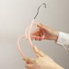 10pcs 42cm Seamless Flocking New Golden Hook Flocking Hanger Dry and Wet Wardrobe Storage Adult Magic Hanger